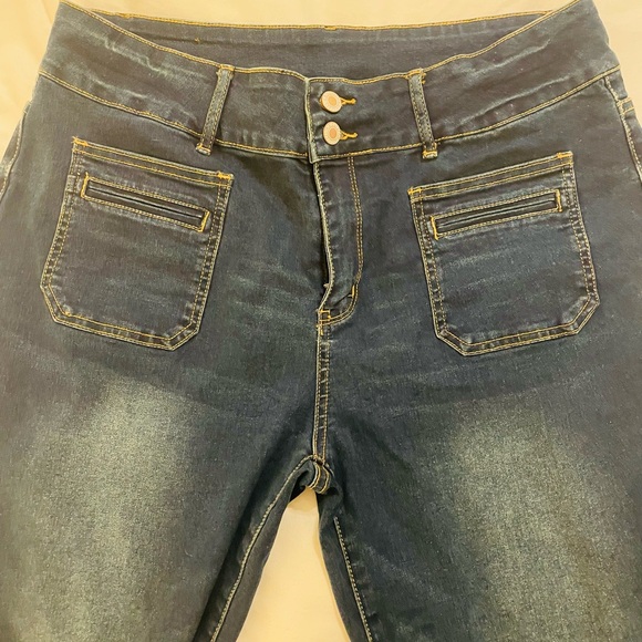 Navy Flare Women's Jeans - Picture 4 of 8